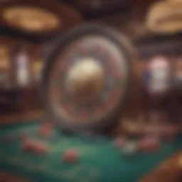 Visual representation of a digital casino environment featuring crypto tokens