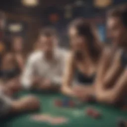 Strategic river gaming session with players engaged in focus