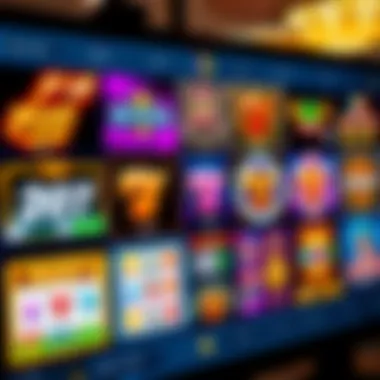 Diverse Slot Game Selection Diverse selection of slot games presented on a digital screen