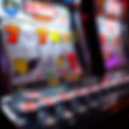 Detailed view of a penny slot machine interface showcasing various symbols and buttons.