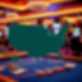 Legal map highlighting jurisdictions for sports betting