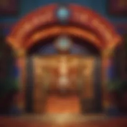 Entrance of the Wizard of Oz Casino showcasing vibrant colors and thematic decor