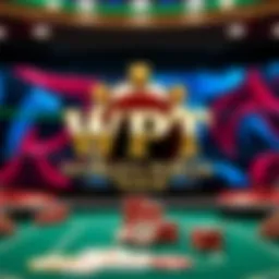 An overview of the World Poker Tour logo with an online poker backdrop