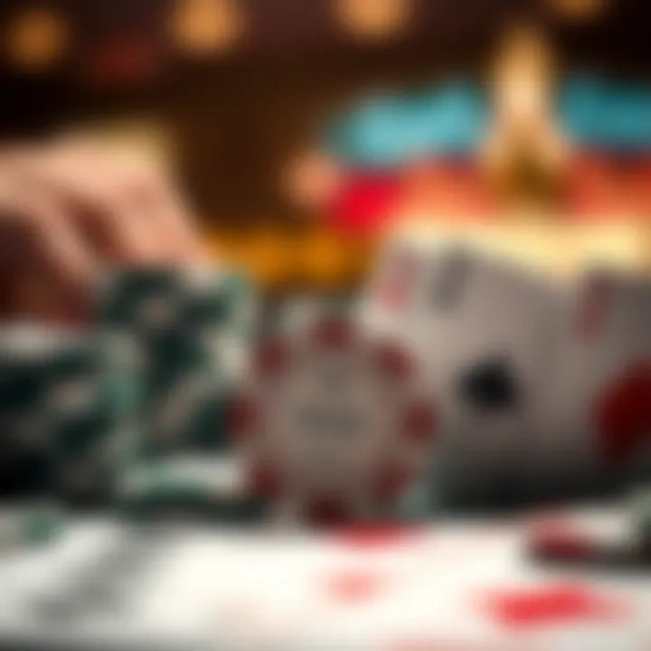 The Dealer's Role in Fair Gameplay Close-up of poker chips and cards symbolizing the dealer's crucial role in gameplay