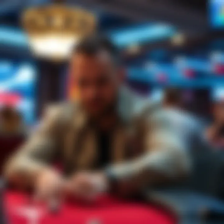 Expert Management in High-Stakes Poker A skilled poker dealer managing a high-stakes game with focus and precision